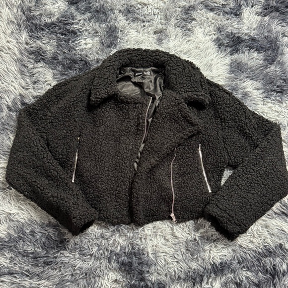 Shein Cropped Teddy Coat - Picture 1 of 5